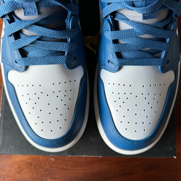 SOLD ❌ Nike Air Jordan 1 Low 'True Blue Cement' Shoes Sneakers Men's 12 Box - Picture 6 of 10